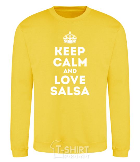 Свитшот Keep calm and love salsa Солнечно желтый фото