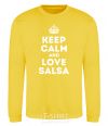 Свитшот Keep calm and love salsa Солнечно желтый фото