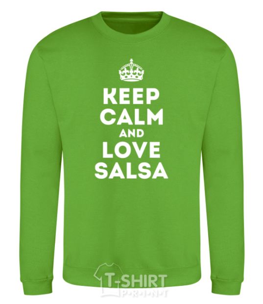 Свитшот Keep calm and love salsa Лаймовый фото