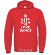 Men`s hoodie Keep calm and love dance bright-red фото