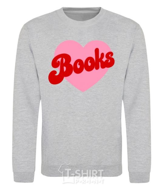 Sweatshirt Books with heart sport-grey фото