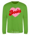 Sweatshirt Books with heart orchid-green фото