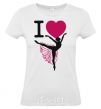 Women's T-shirt I love ballet White фото