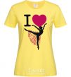 Women's T-shirt I love ballet cornsilk фото