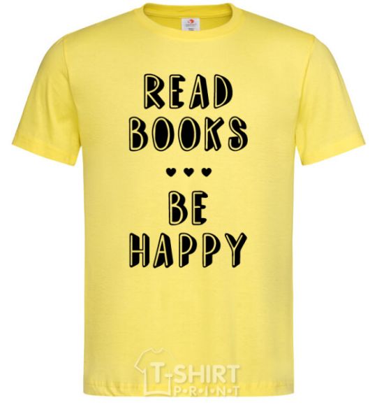 Мужская футболка Read books, be happy Лимонный фото