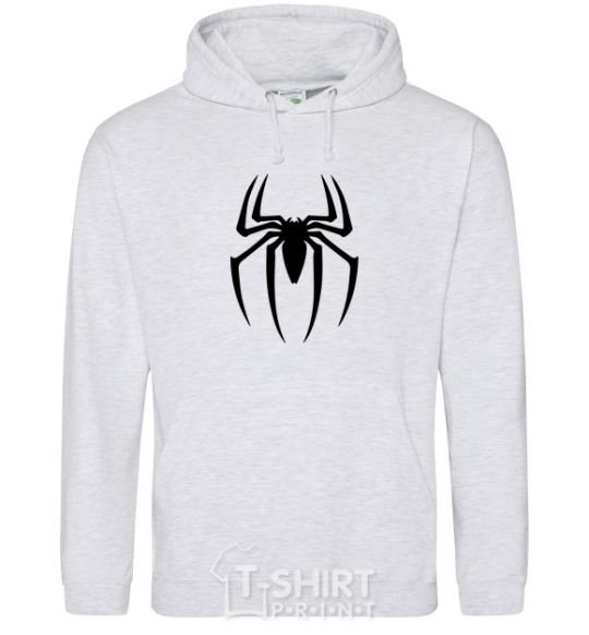 Мужская толстовка (худи) Spiderman logo Серый меланж фото