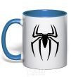 Mug with a colored handle Spiderman logo royal-blue фото