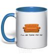 Mug with a colored handle Friends сouch royal-blue фото