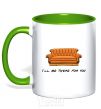 Mug with a colored handle Friends сouch kelly-green фото