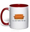 Mug with a colored handle Friends сouch red фото