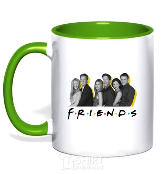 Mug with a colored handle Friends of the photo with the name kelly-green фото