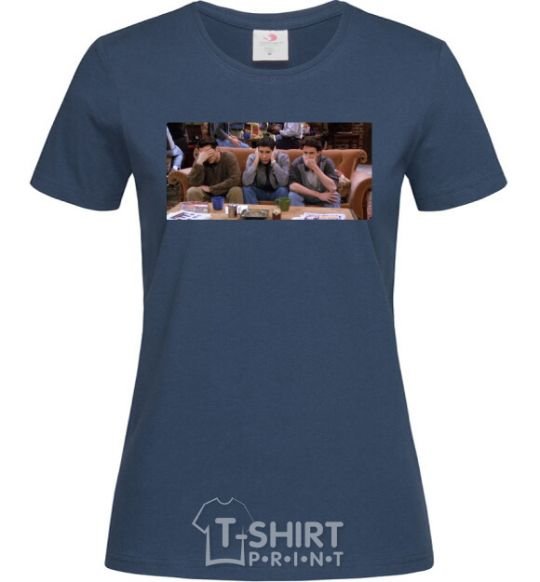 Женская футболка Друзья Джоуи Росс Чендлер Темно-синий фото