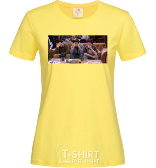 Женская футболка Друзья Джоуи Росс Чендлер Лимонный фото