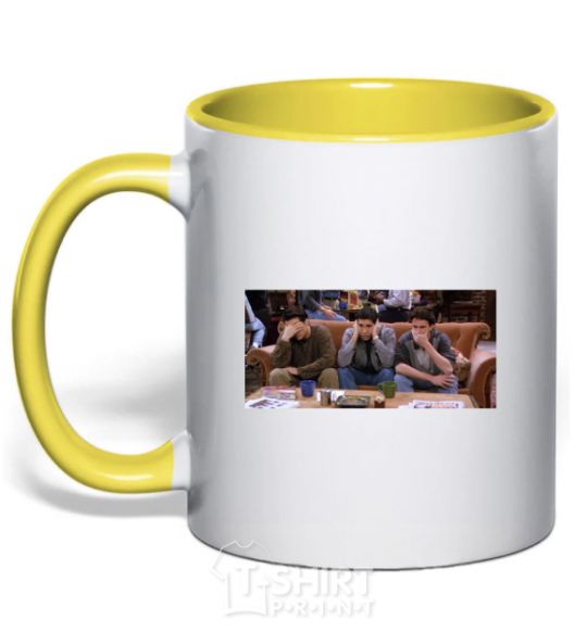Mug with a colored handle Friends of Joey Ross Chandler yellow фото