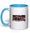 Mug with a colored handle Friends of Joey Ross Chandler sky-blue фото