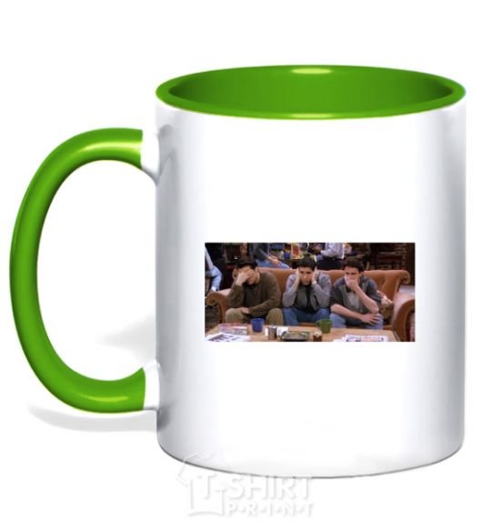 Mug with a colored handle Friends of Joey Ross Chandler kelly-green фото