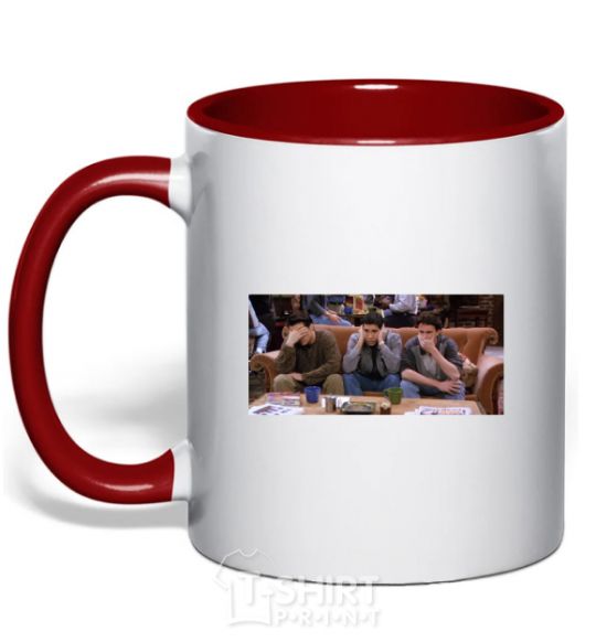 Mug with a colored handle Friends of Joey Ross Chandler red фото