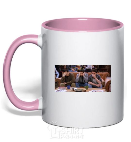Mug with a colored handle Friends of Joey Ross Chandler light-pink фото