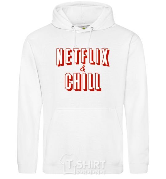 Men`s hoodie Netflix and chill White фото