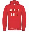 Men`s hoodie Netflix and chill bright-red фото