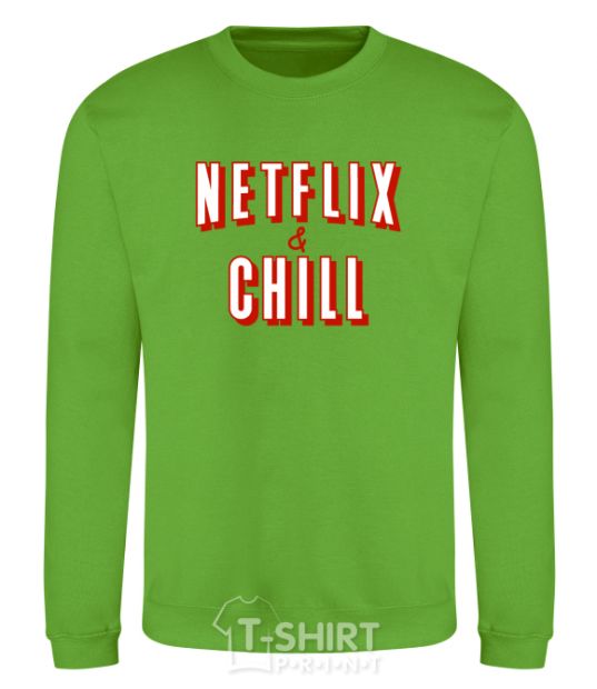 Свитшот Netflix and chill Лаймовый фото