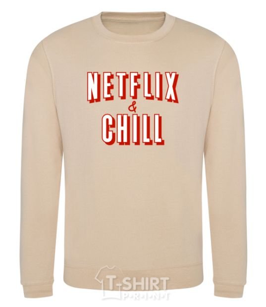 Свитшот Netflix and chill Песочный фото