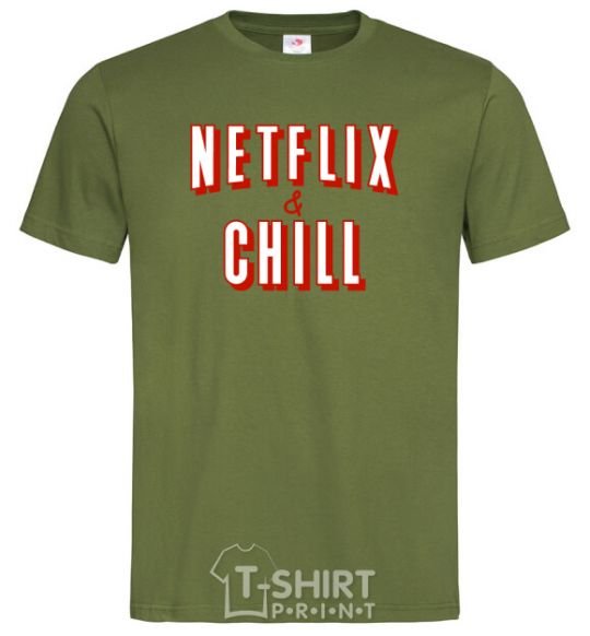 Men's T-Shirt Netflix and chill millennial-khaki фото