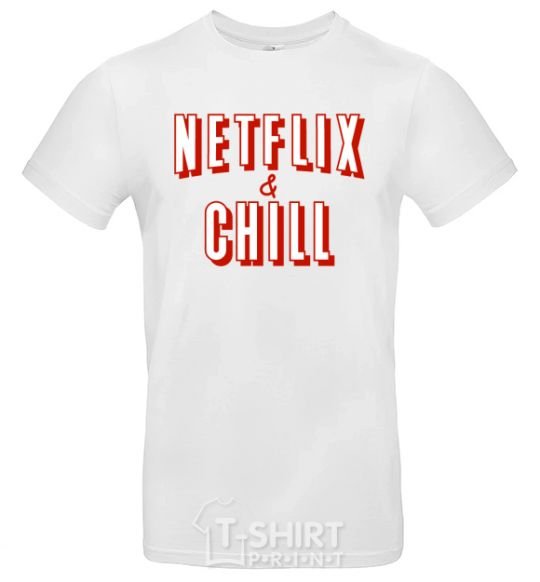 Men's T-Shirt Netflix and chill White фото