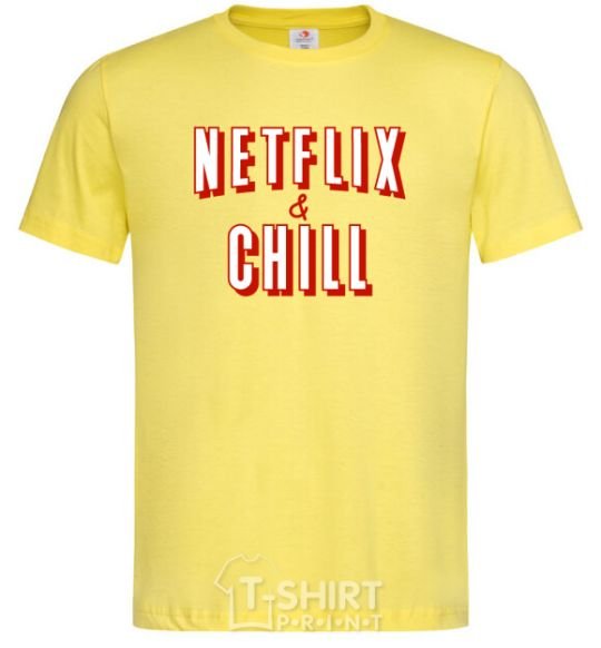 Men's T-Shirt Netflix and chill cornsilk фото