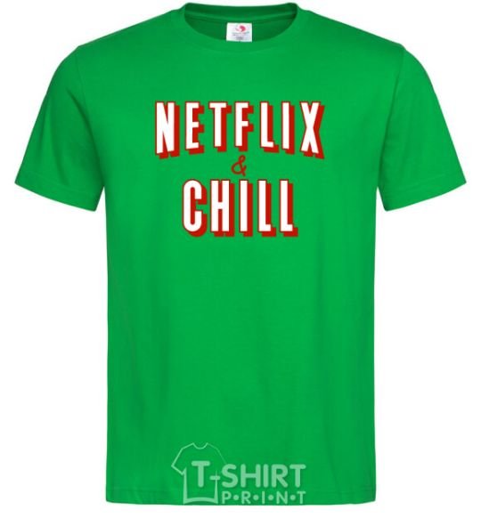 Men's T-Shirt Netflix and chill kelly-green фото