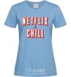 Женская футболка Netflix and chill Голубой фото