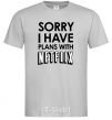 Мужская футболка Sorry i have plans with netflix Серый фото