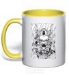 Mug with a colored handle Cyberpunk scetch yellow фото