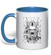 Mug with a colored handle Cyberpunk scetch royal-blue фото