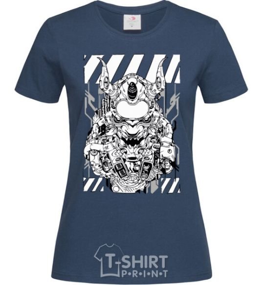 Women's T-shirt Cyberpunk scetch navy-blue фото