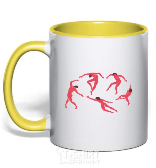 Mug with a colored handle Matisse Dance yellow фото