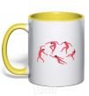 Mug with a colored handle Matisse Dance yellow фото