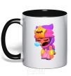 Mug with a colored handle Bravlestars Sandy black фото