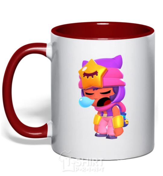 Mug with a colored handle Bravlestars Sandy red фото