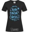 Women's T-shirt Wife mom doss black фото