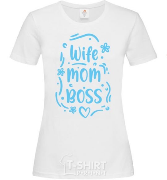 Women's T-shirt Wife mom doss White фото