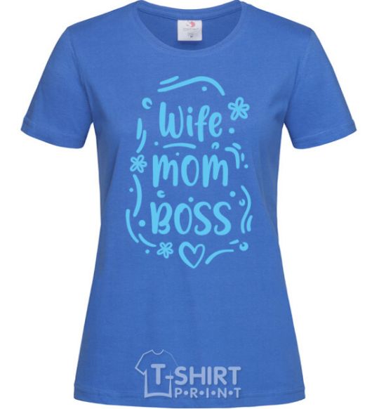 Women's T-shirt Wife mom doss royal-blue фото