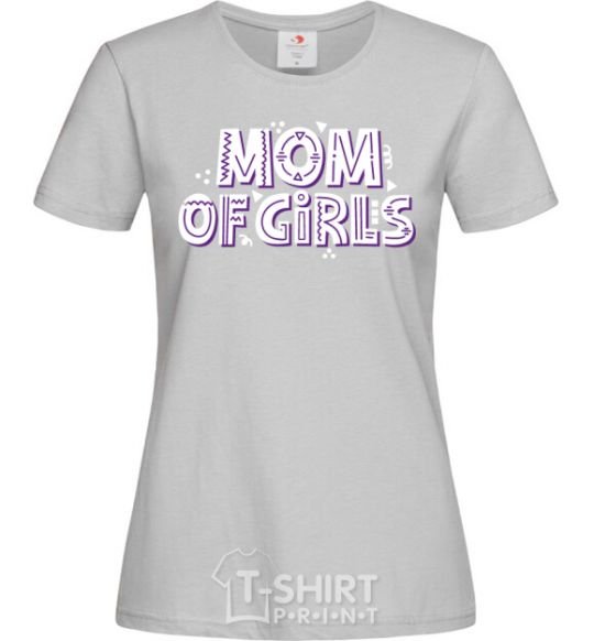 Женская футболка Mom of girls Серый фото