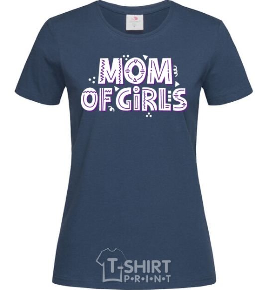 Женская футболка Mom of girls Темно-синий фото