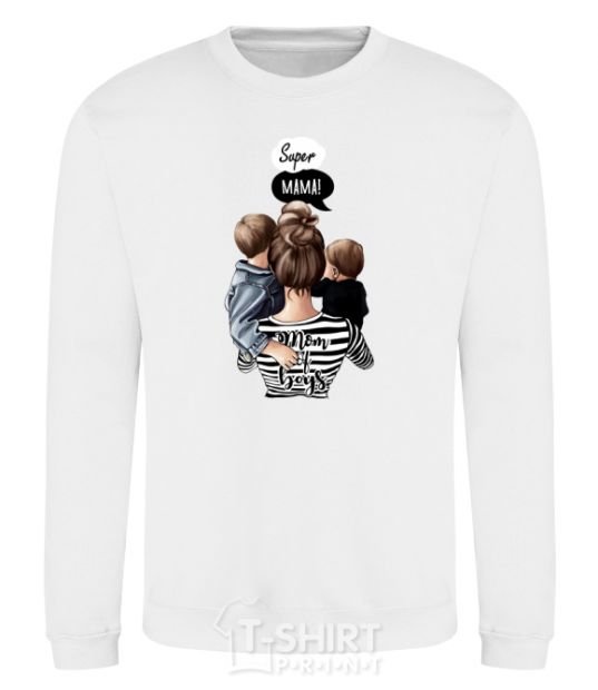 Sweatshirt SUPER MAMA of boys White фото