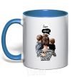 Mug with a colored handle SUPER MAMA of boys royal-blue фото