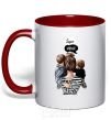 Mug with a colored handle SUPER MAMA of boys red фото