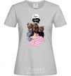 Женская футболка SUPER MAMA of girls Серый фото