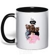 Mug with a colored handle SUPER MAMA of girls black фото