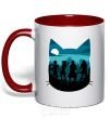 Mug with a colored handle Fairy Tail shadow red фото